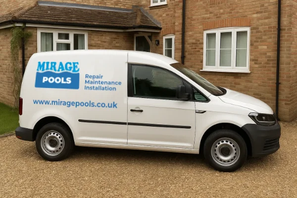Mirage Pools service van - professional swimming pool specialists in Hampshire
